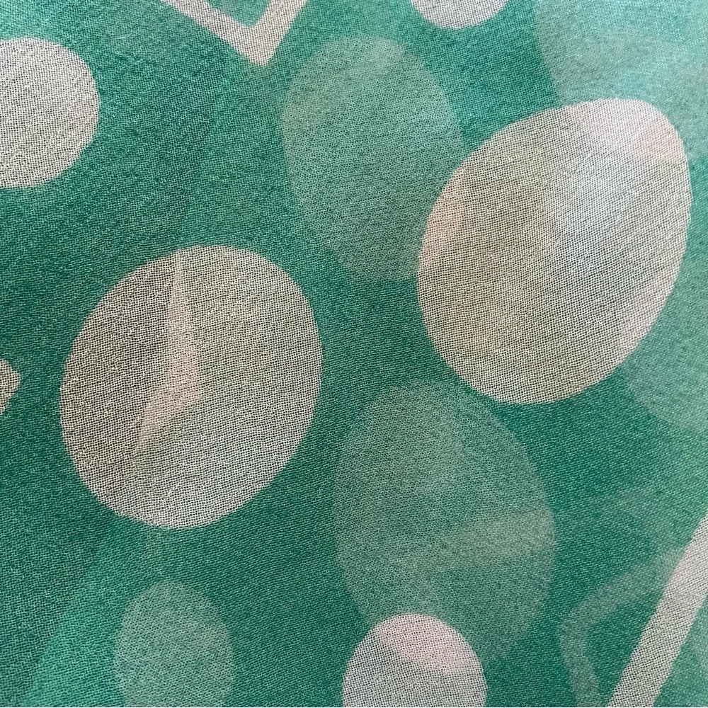 VTG Burmel Chiffon Square Scarf Dot Square Soft Mint Green And White 27in - Picture 3 of 5
